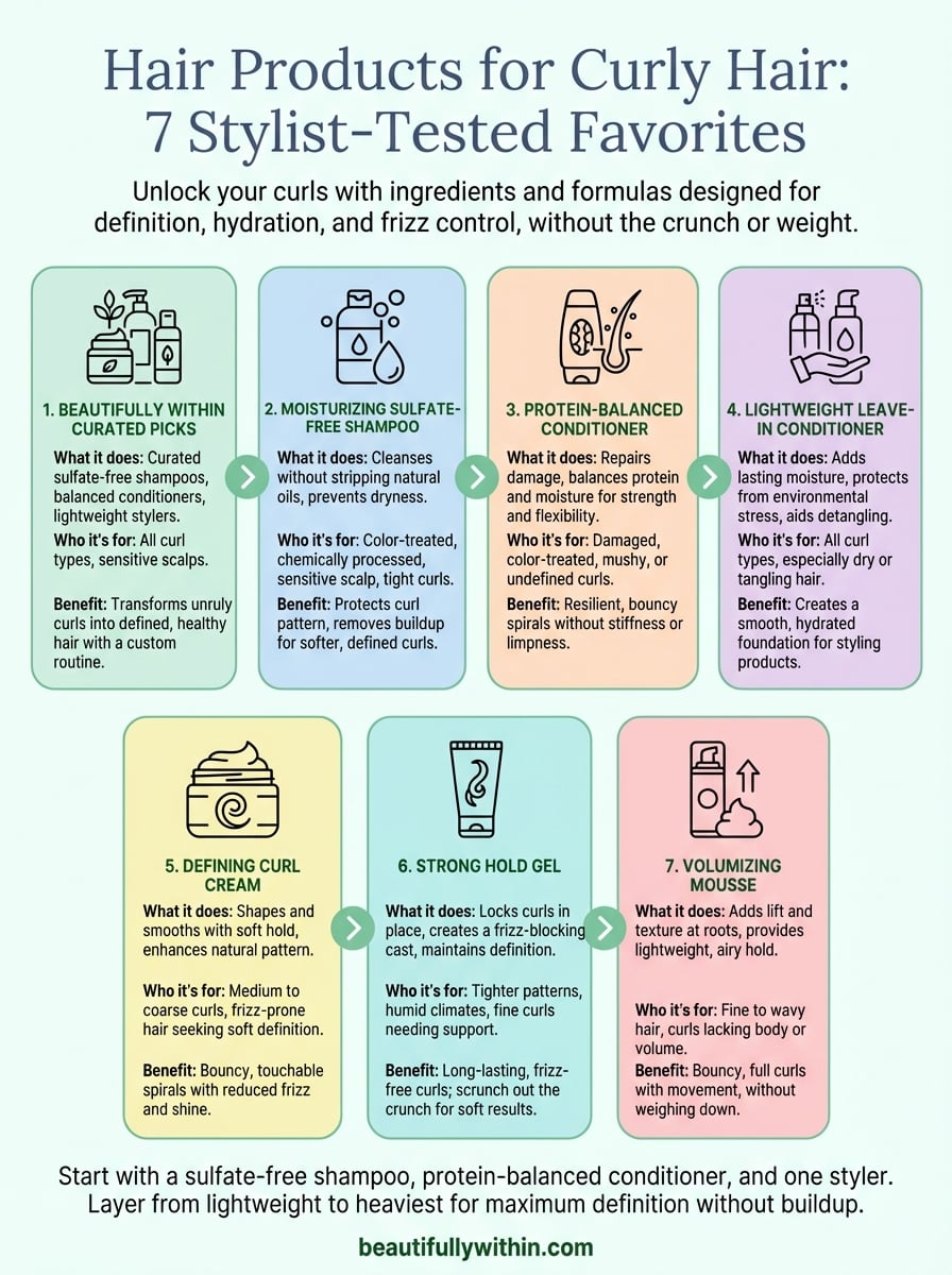 hair products for curly hair infographic