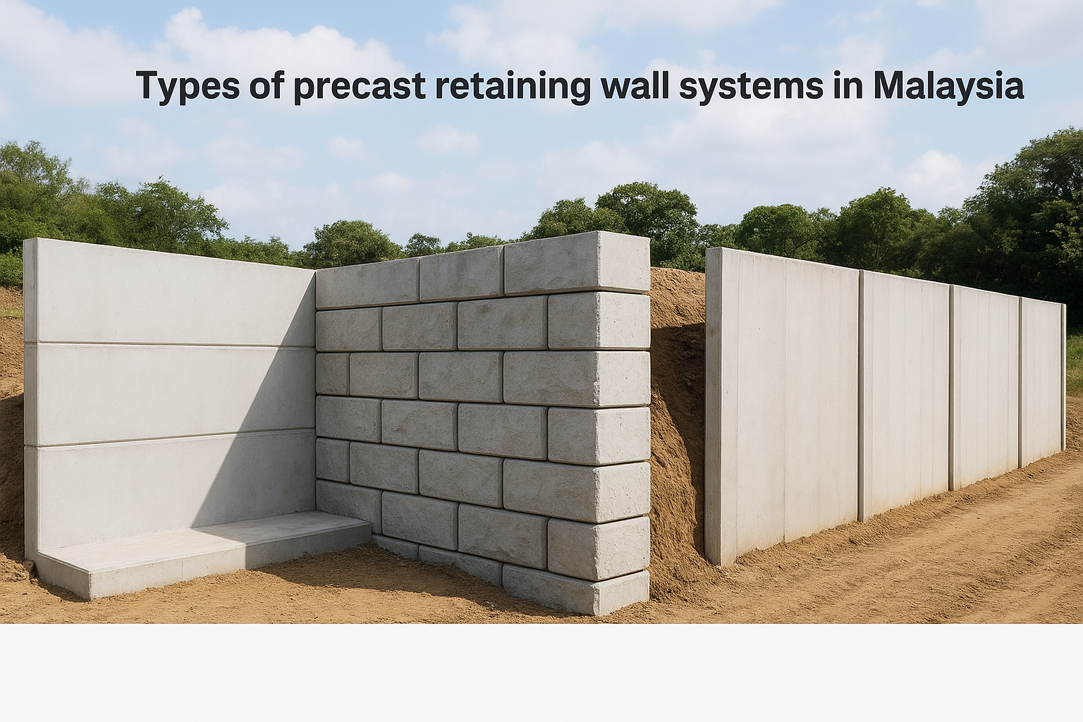 Types of precast retaining wall systems in Malaysia