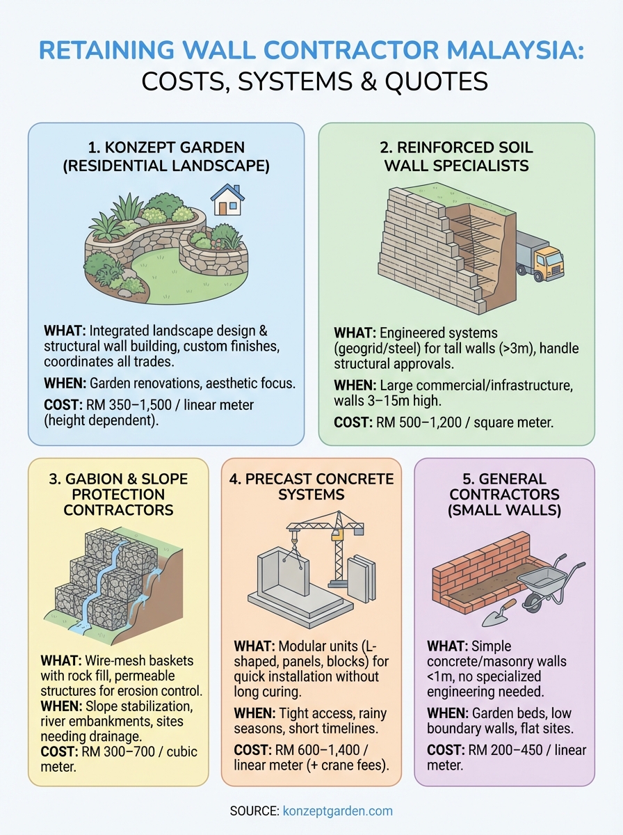 retaining wall contractor malaysia infographic