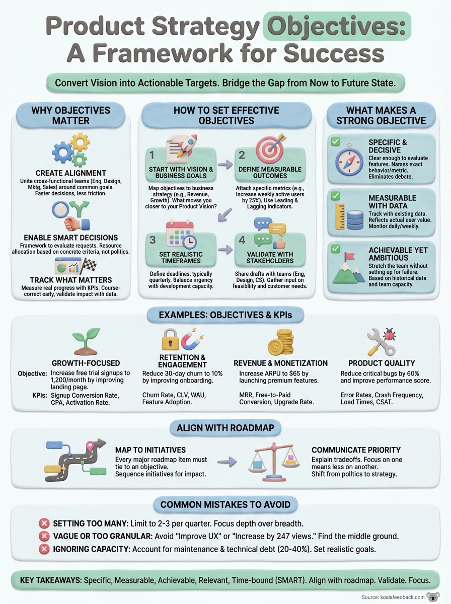 product strategy objectives infographic