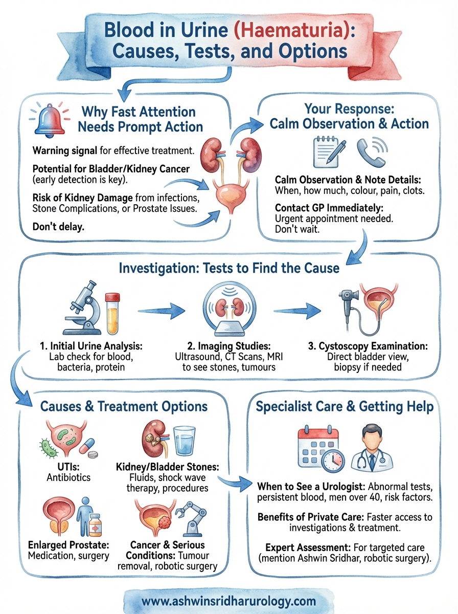 treatment for blood in urine infographic