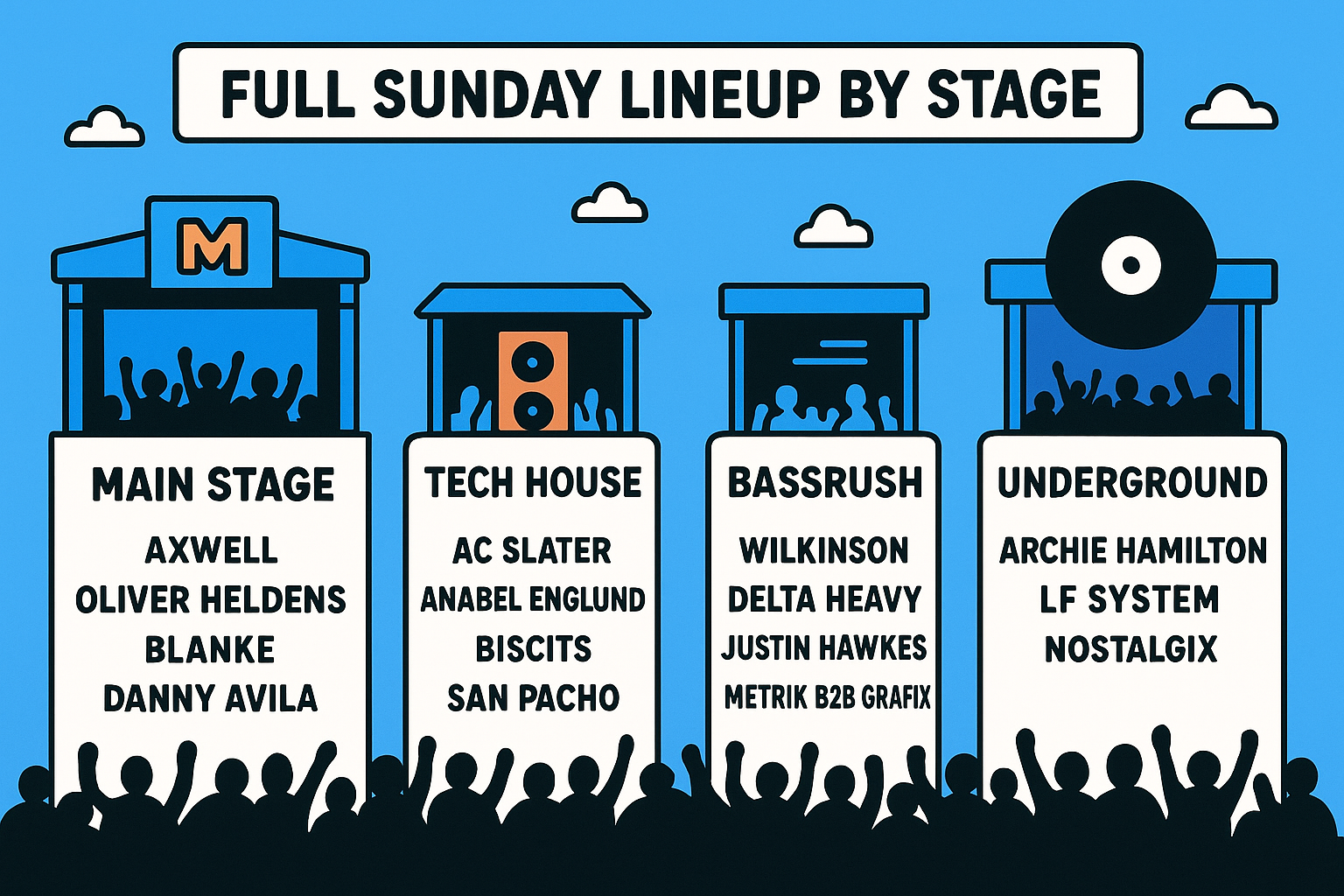 Full Sunday lineup by stage
