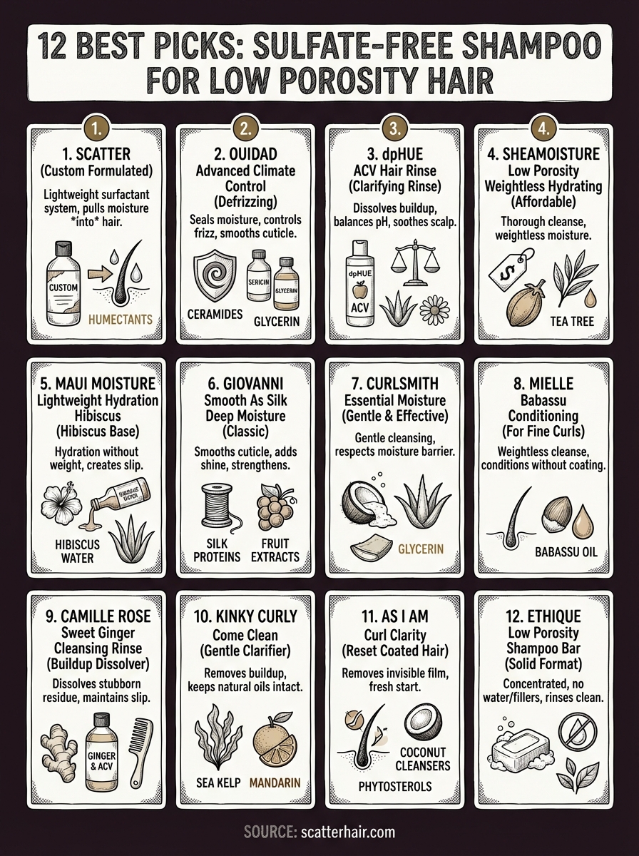 sulfate free shampoo for low porosity hair infographic