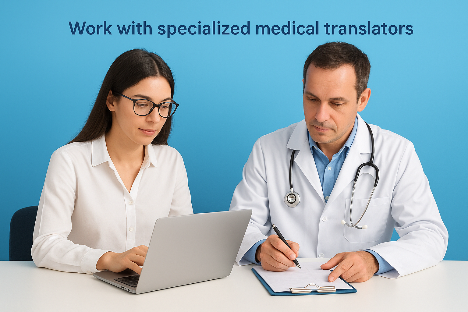 Work with specialized medical translators