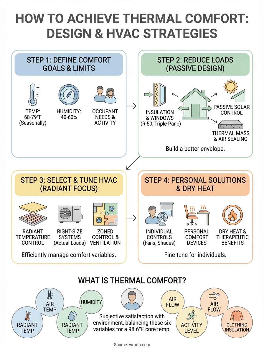 how to achieve thermal comfort infographic