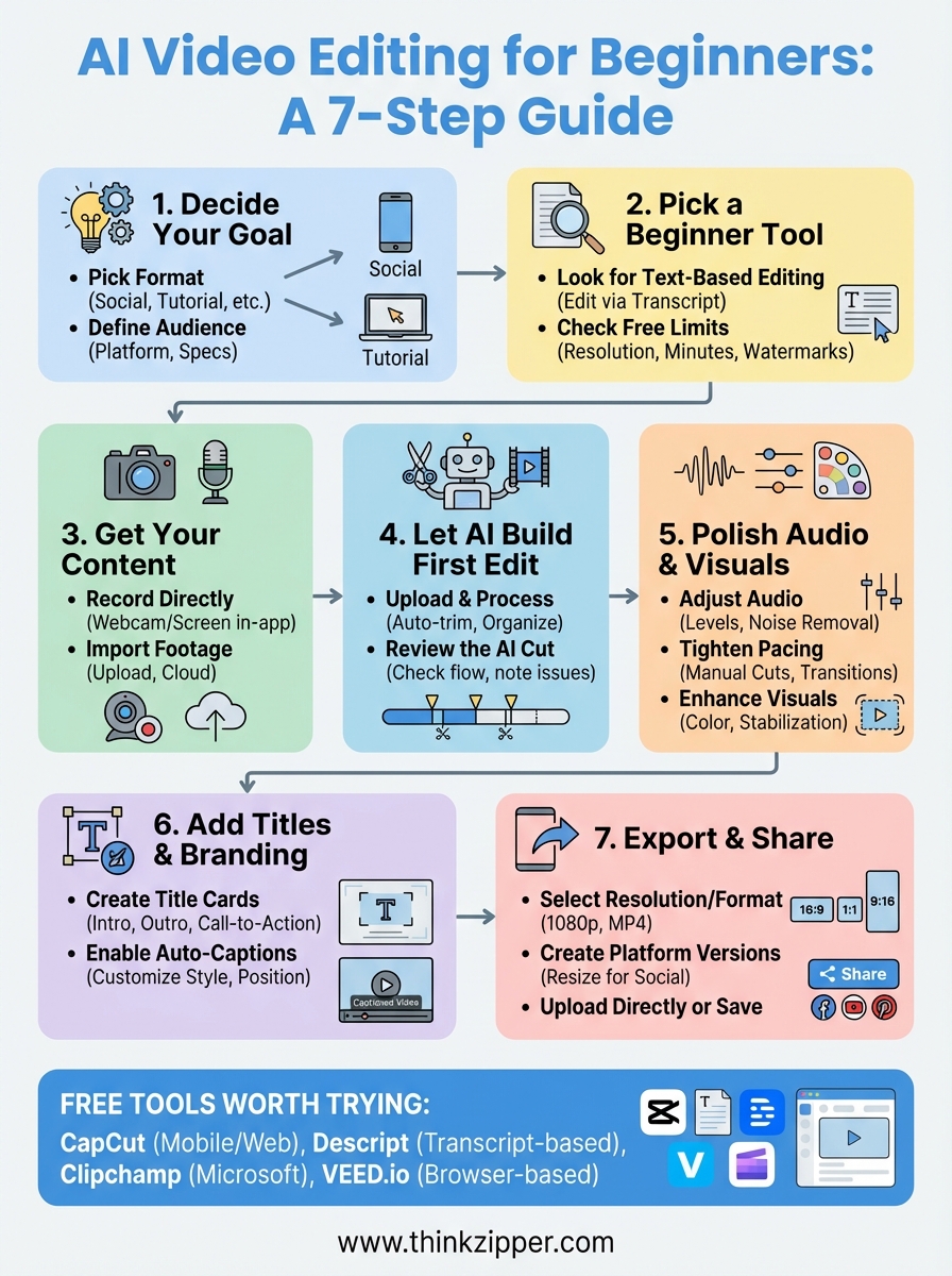 ai video editing for beginners infographic