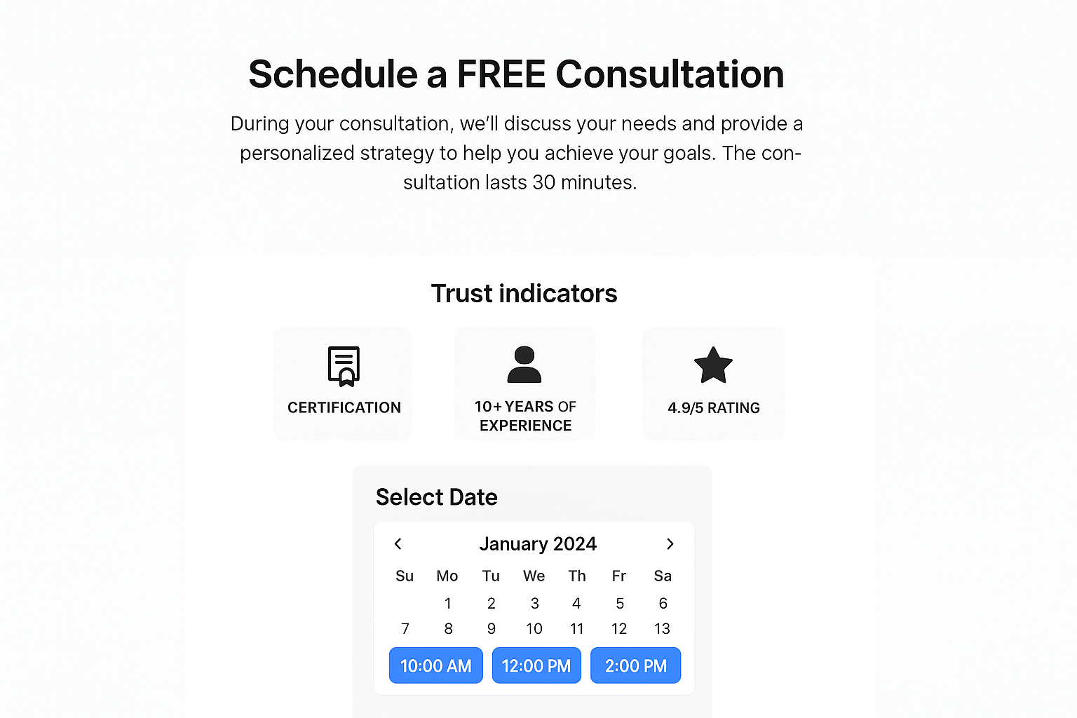 6 Free Canva Landing Page Templates For Lead Generation How the booking page layout is structured