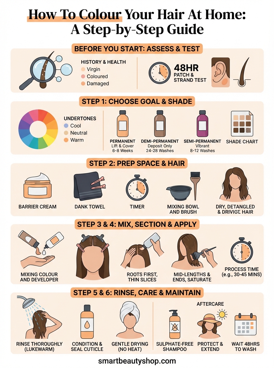 how to colour your hair infographic