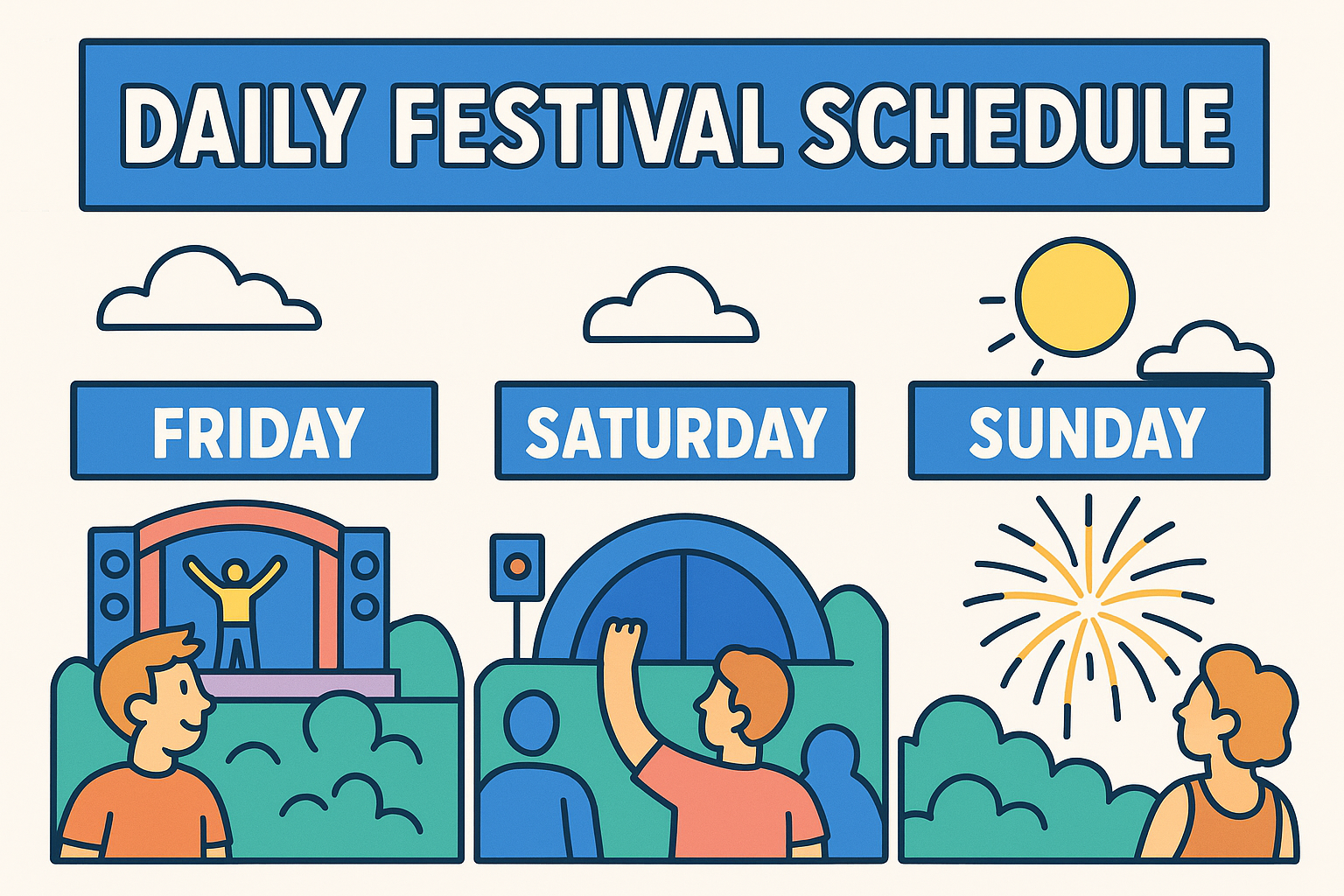 Daily festival schedule