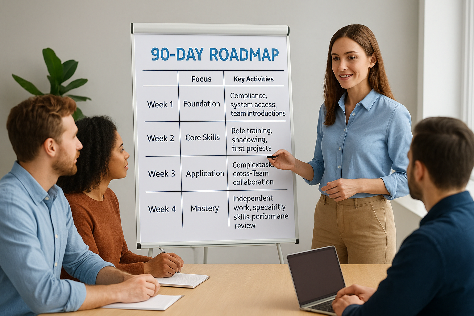 Map the first 90 days