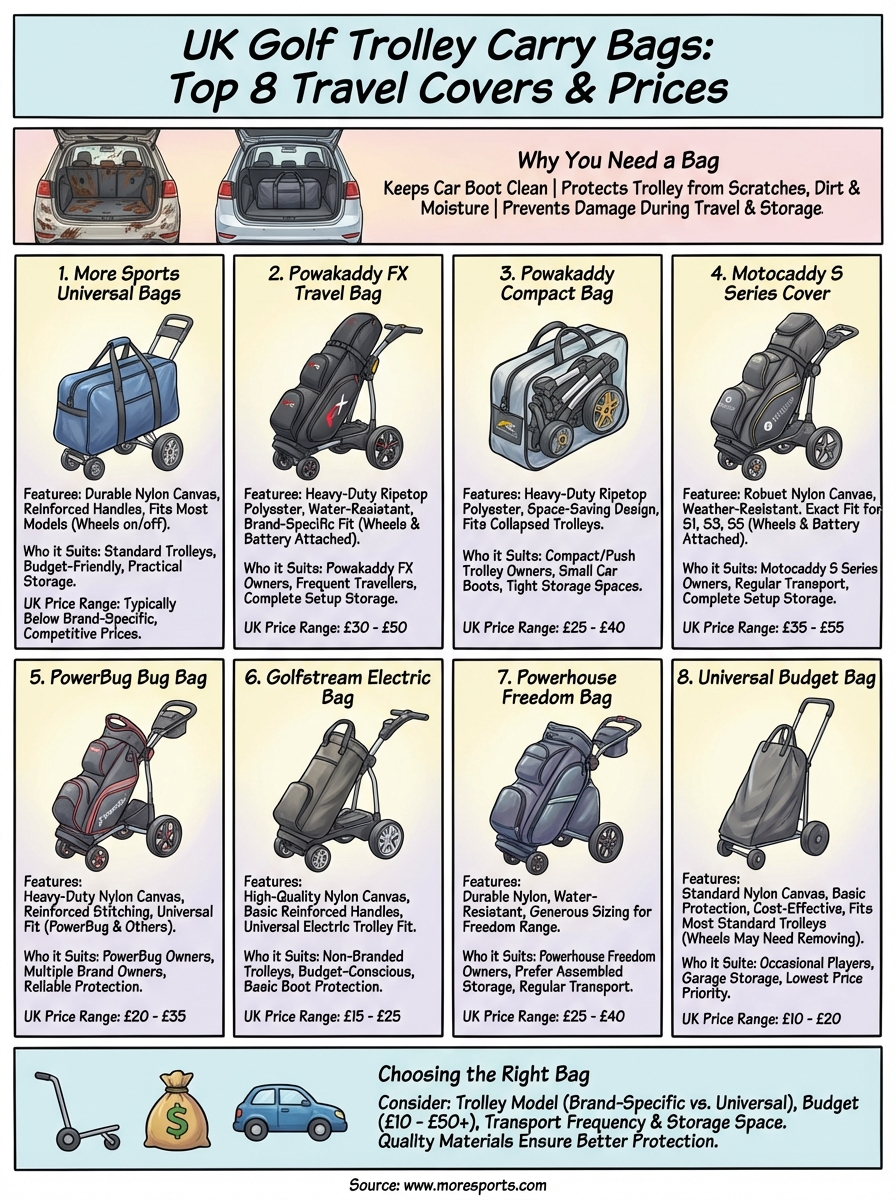 golf trolley carry bag infographic