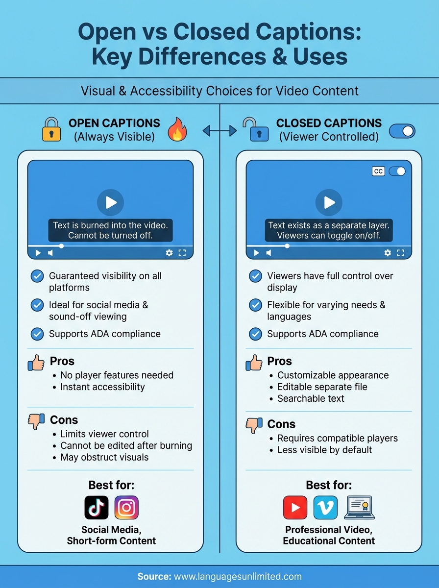 open vs closed captions infographic