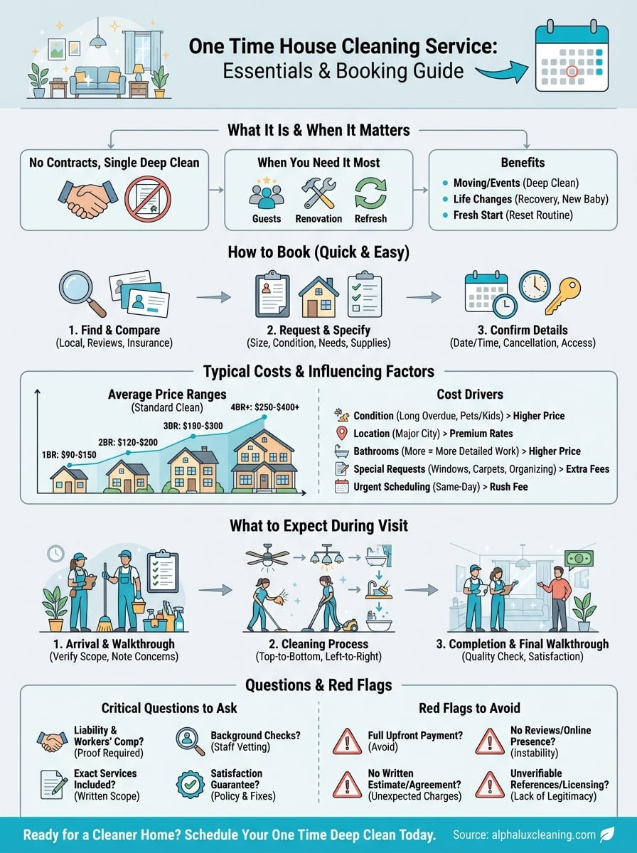 one time house cleaning service infographic