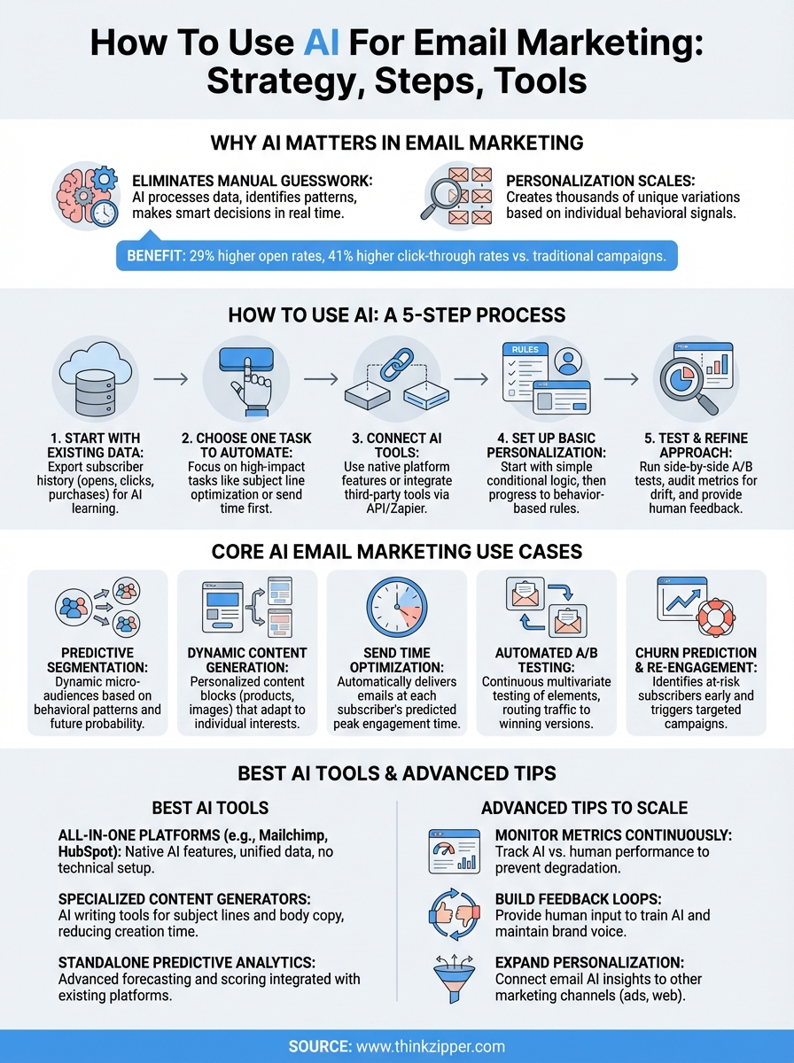 how to use ai for email marketing infographic
