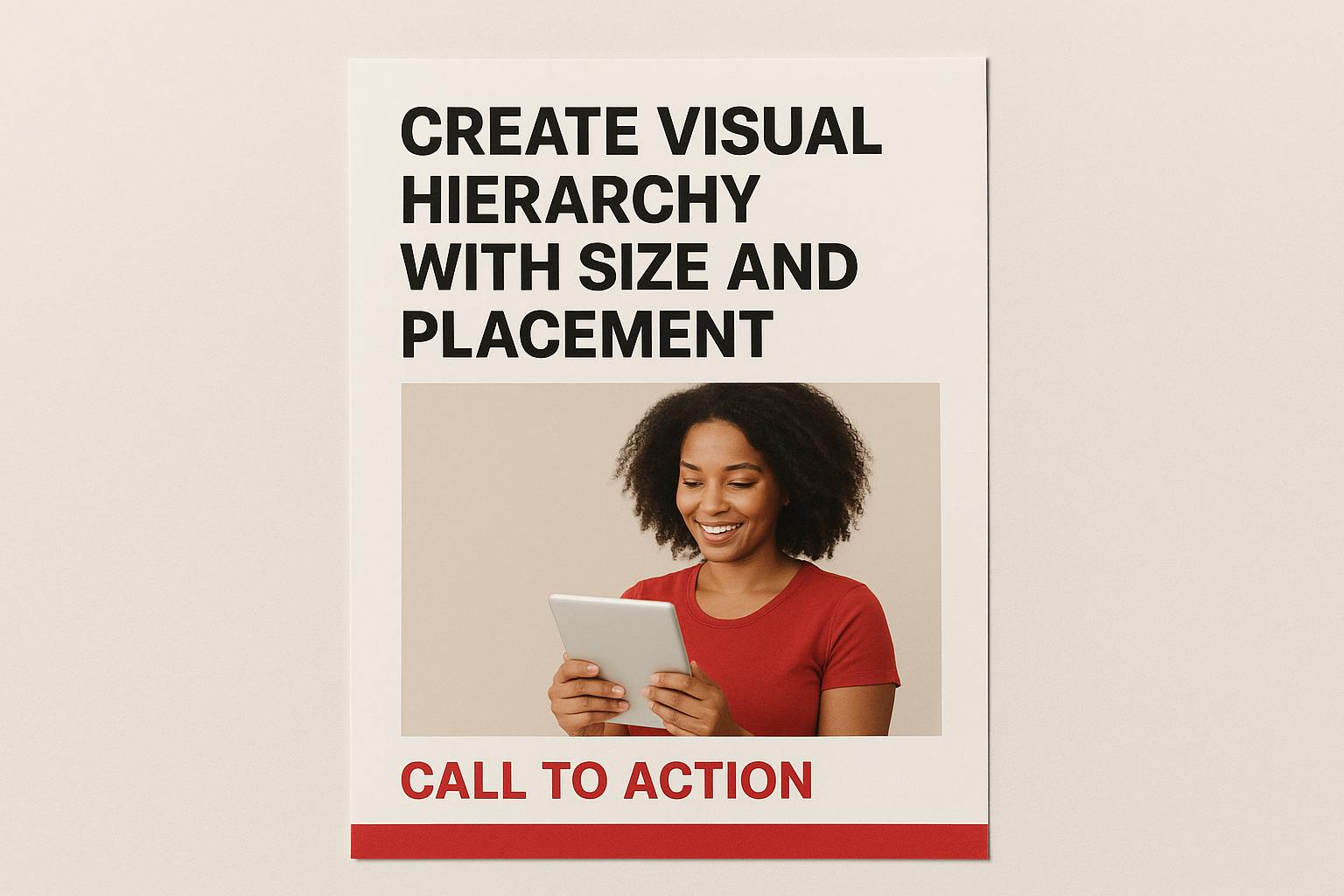 Create visual hierarchy with size and placement