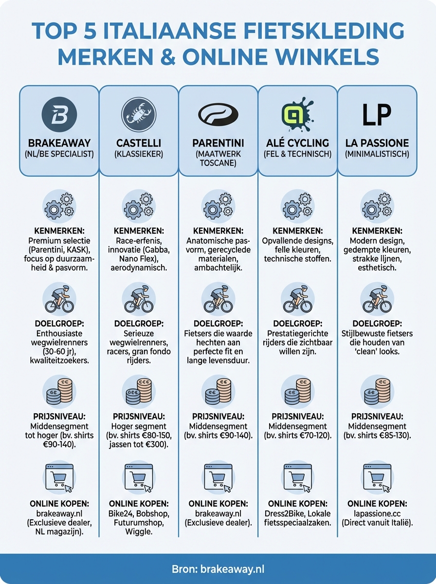 italiaans fietskleding merk infographic