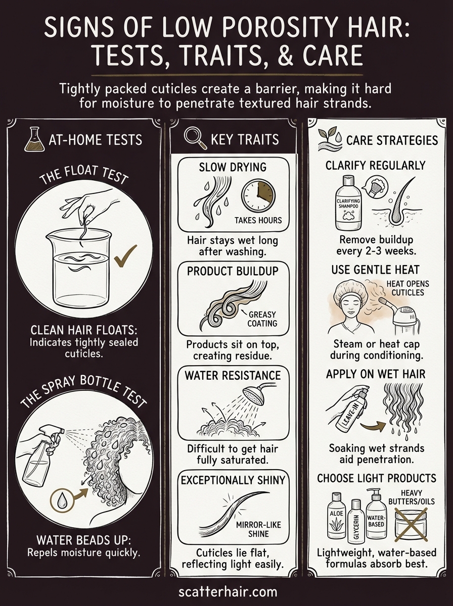 signs of low porosity hair infographic
