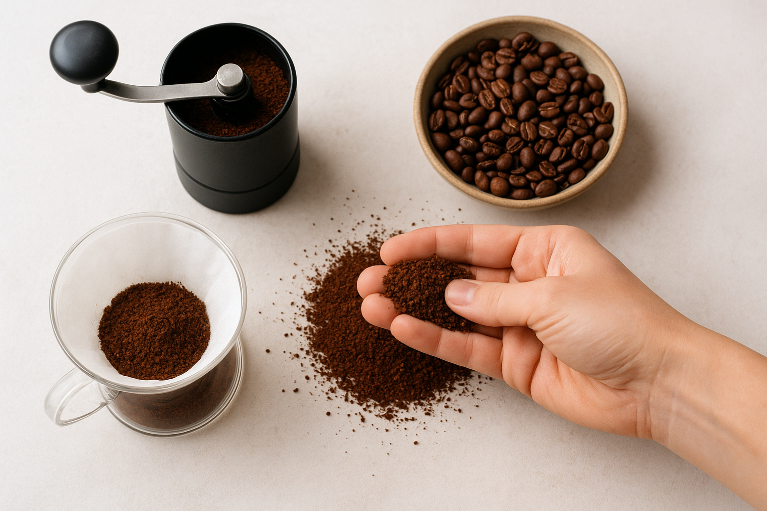 Set your grinder to medium coarseness