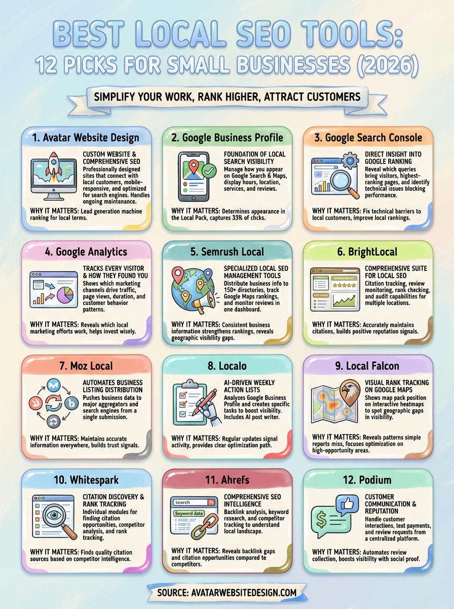 best local seo tools infographic