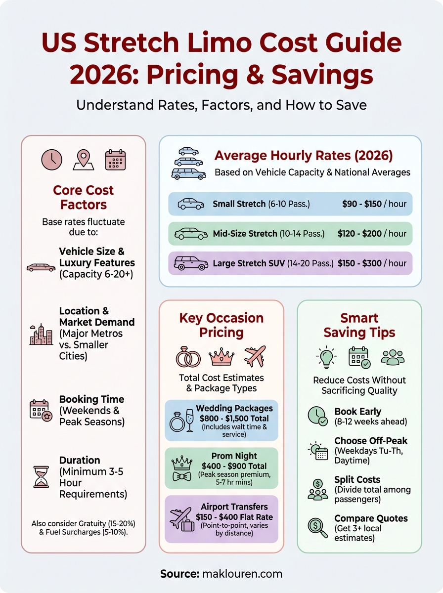 how much does a stretch limo cost infographic