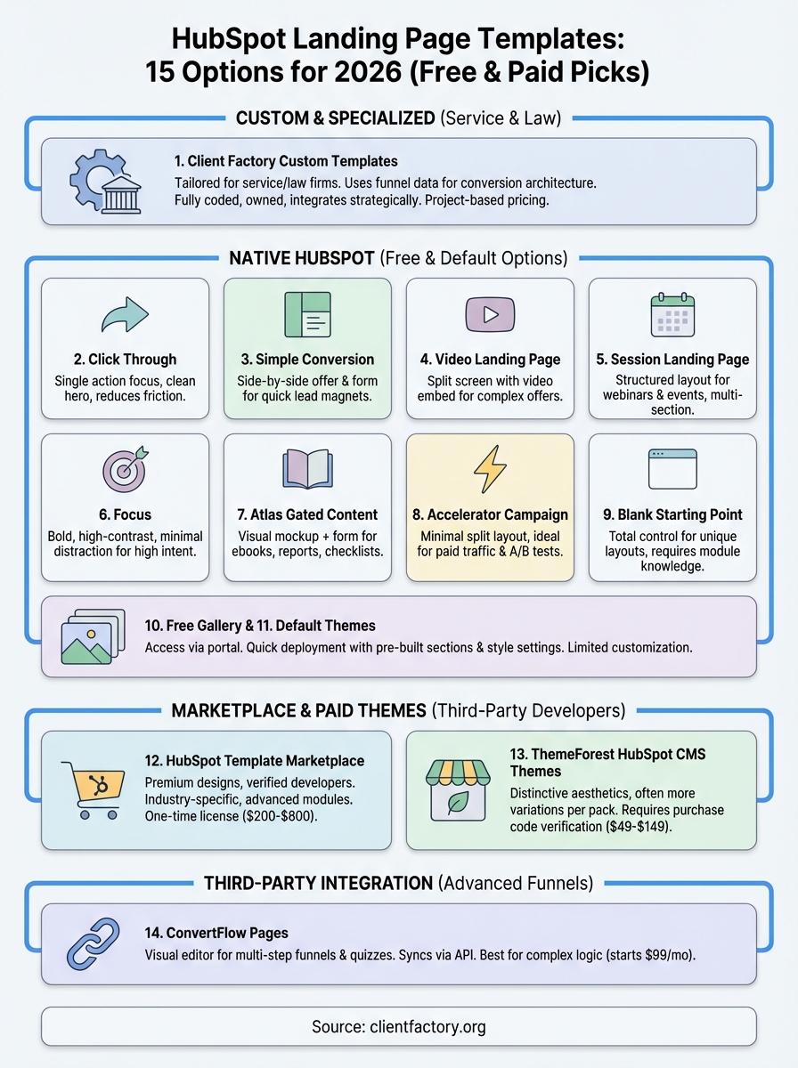 hubspot landing page templates infographic