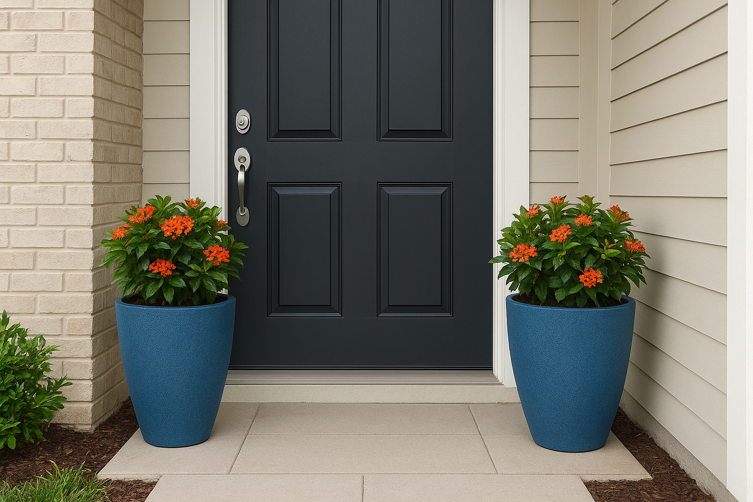 5. Frame your entry with planters