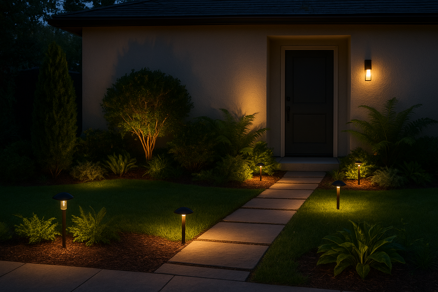 9. Light the yard for drama and safety