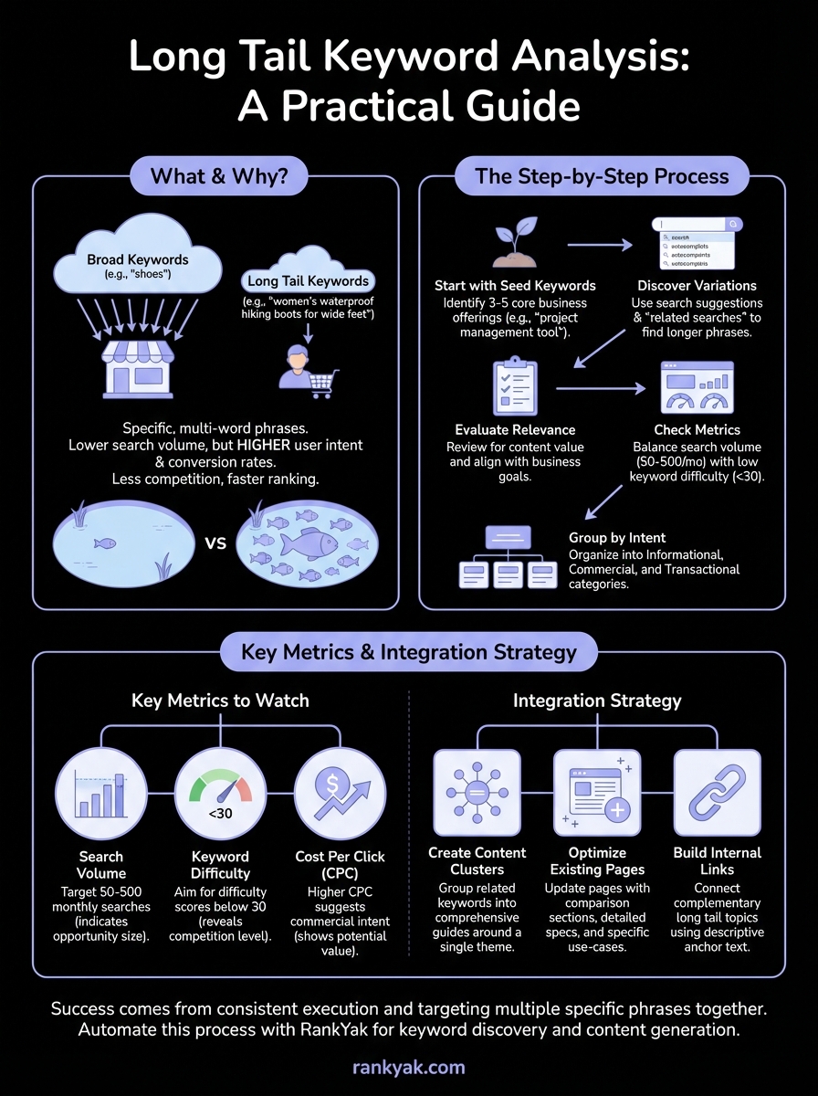 long tail keyword analysis infographic