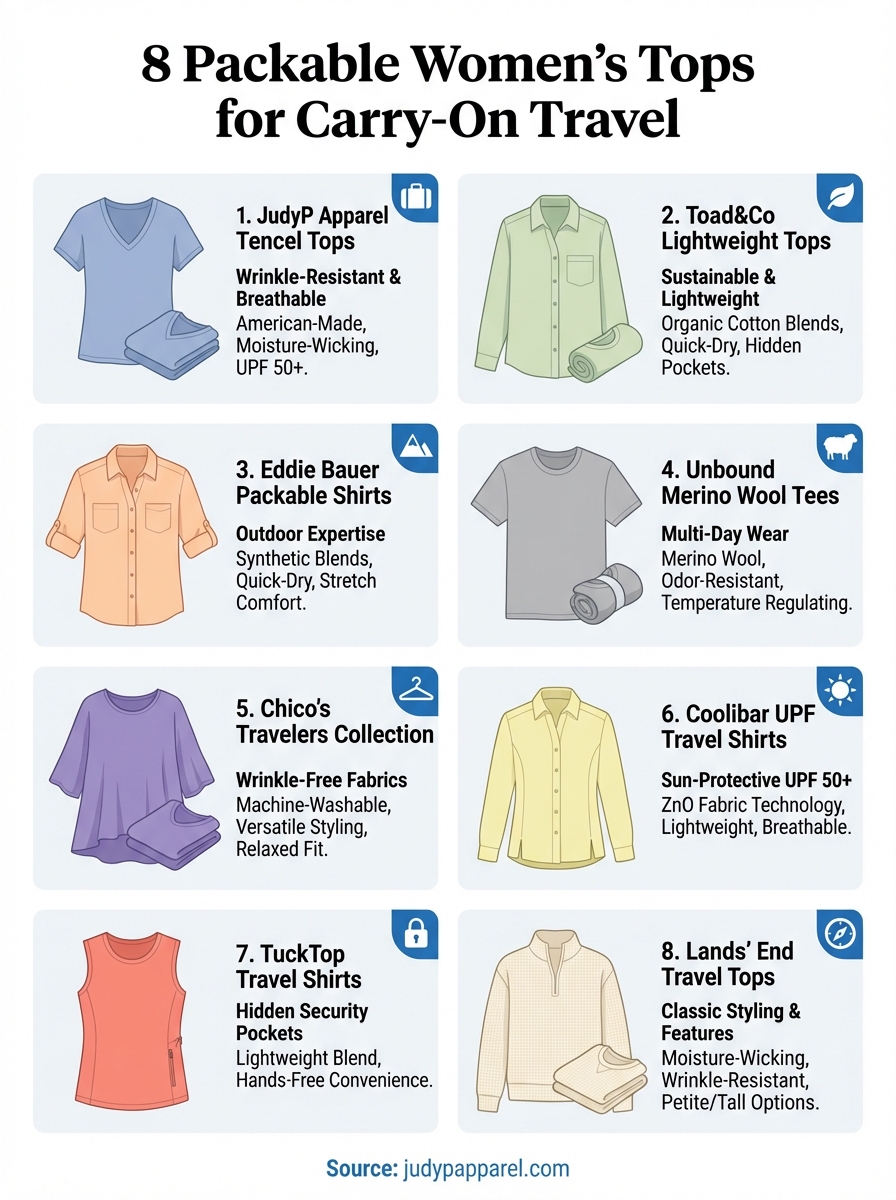 packable women’s tops infographic