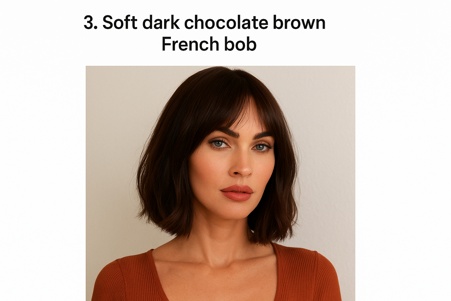 3. Soft dark chocolate brown French bob