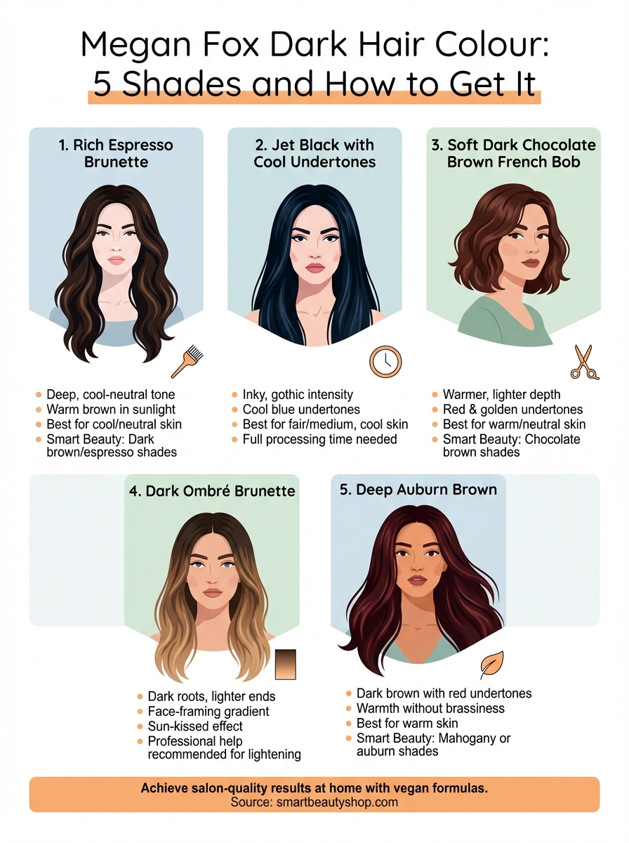megan fox dark hair colour infographic