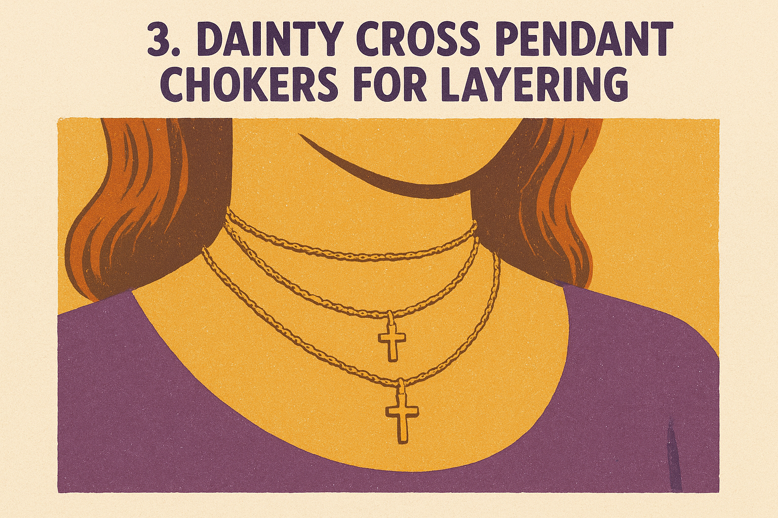 3. Dainty cross pendant chokers for layering