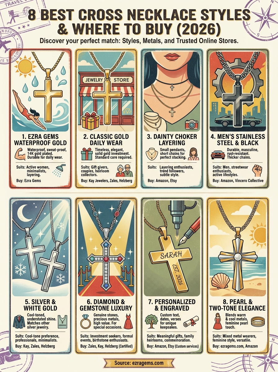 cross necklace infographic