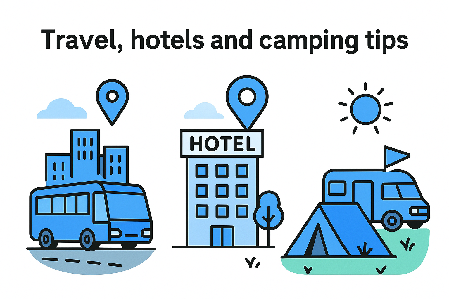 Travel, hotels and camping tips