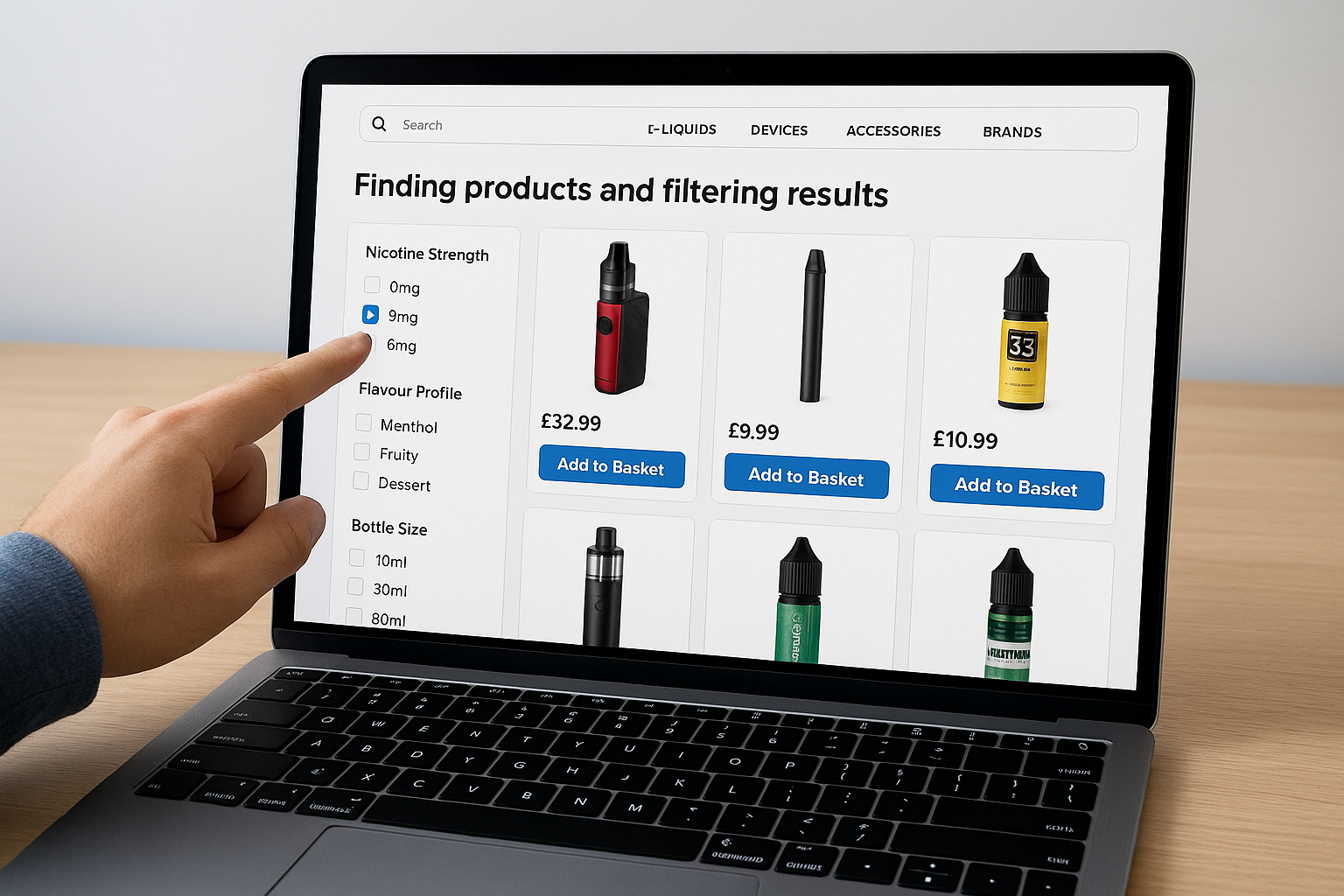 Finding products and filtering results
