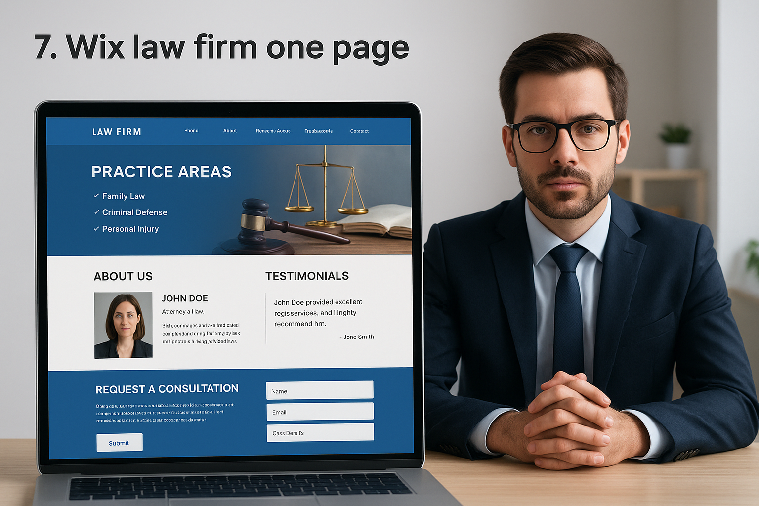 7. Wix law firm one page