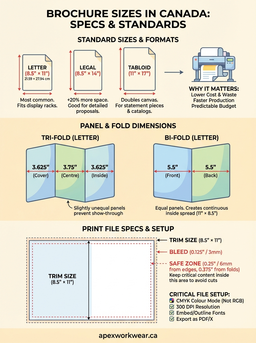brochure sizes canada infographic