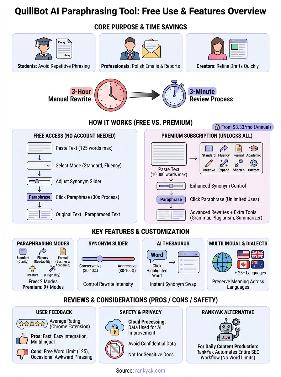 quillbot ai paraphrasing tool infographic