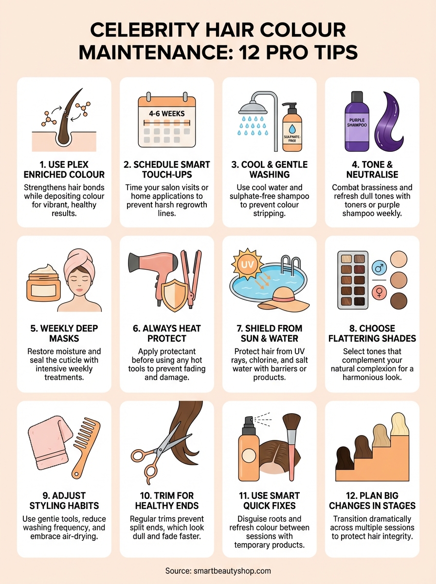 how celebrities maintain hair colour infographic