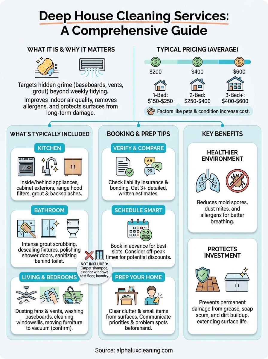 deep house cleaning services infographic