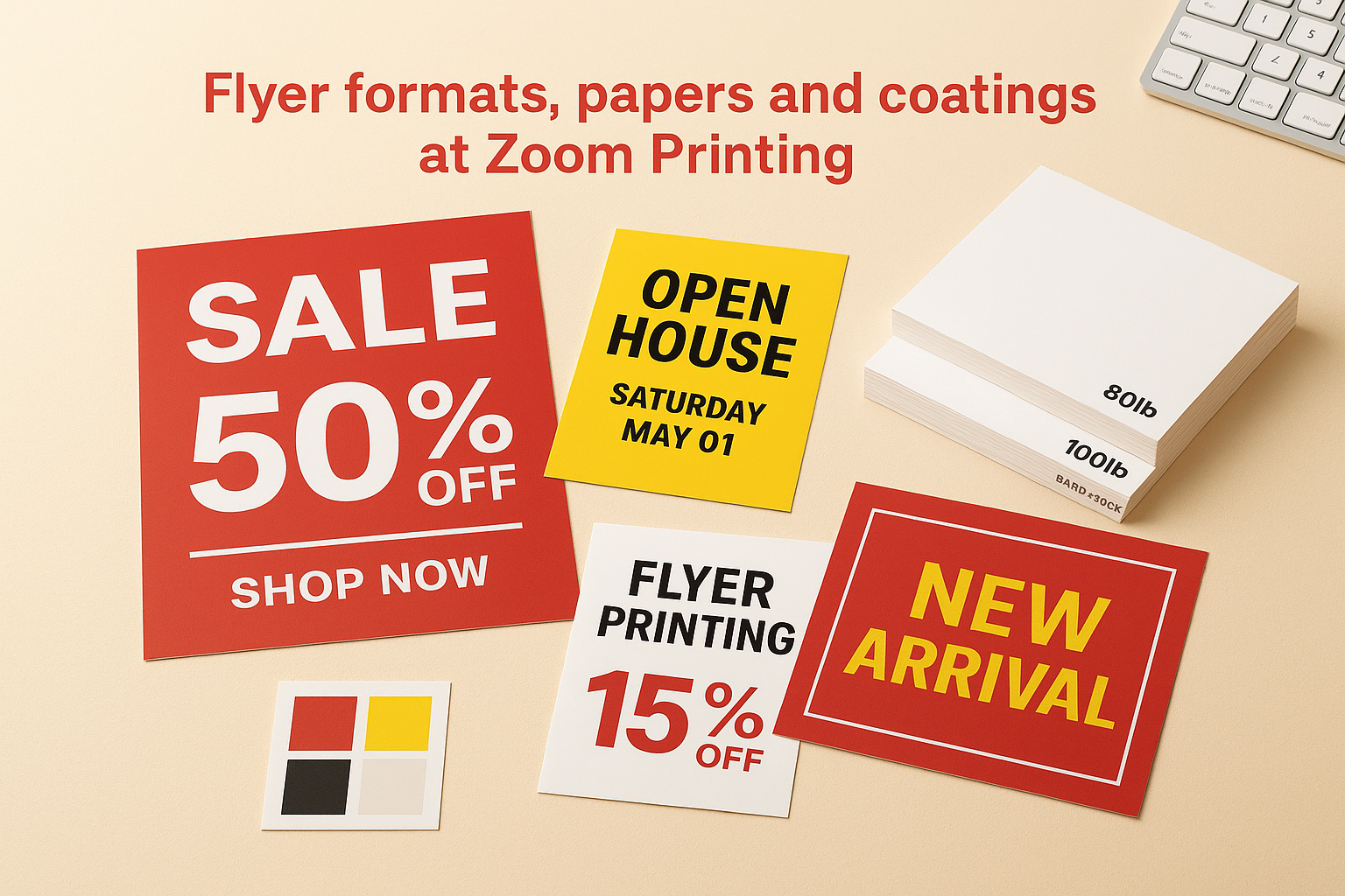 Flyer formats, papers and coatings at Zoom Printing