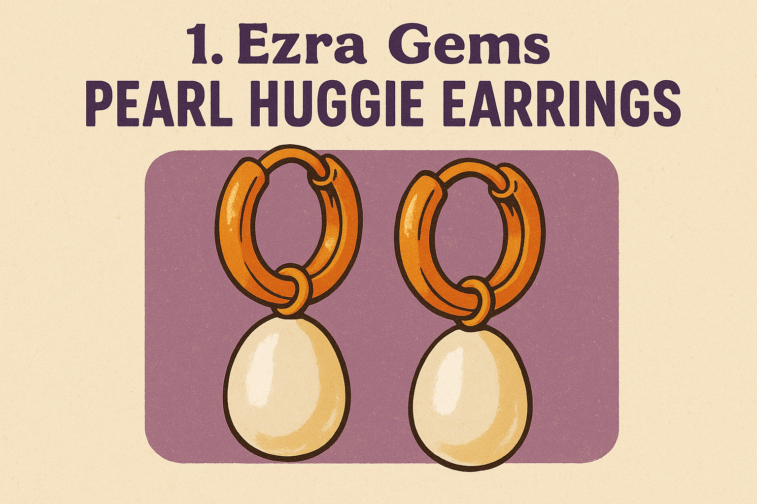 1. Ezra Gems pearl huggie earrings