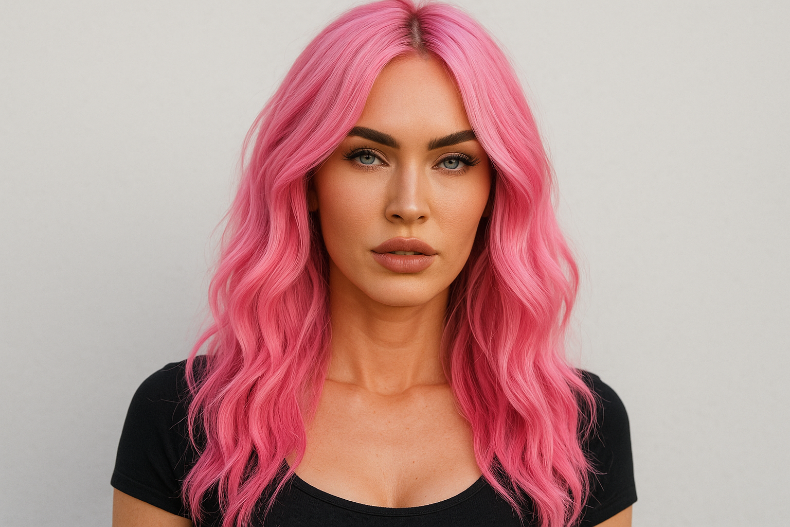 4. Megan Fox bubble gum pink waves