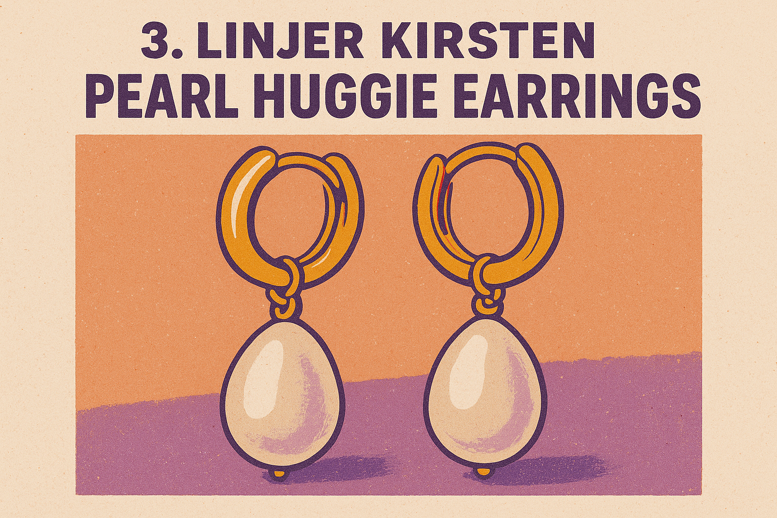 3. Linjer Kirsten pearl huggie earrings