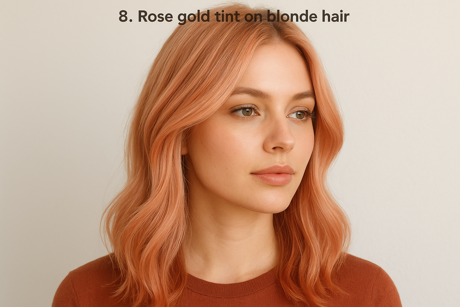 8. Rose gold tint on blonde hair