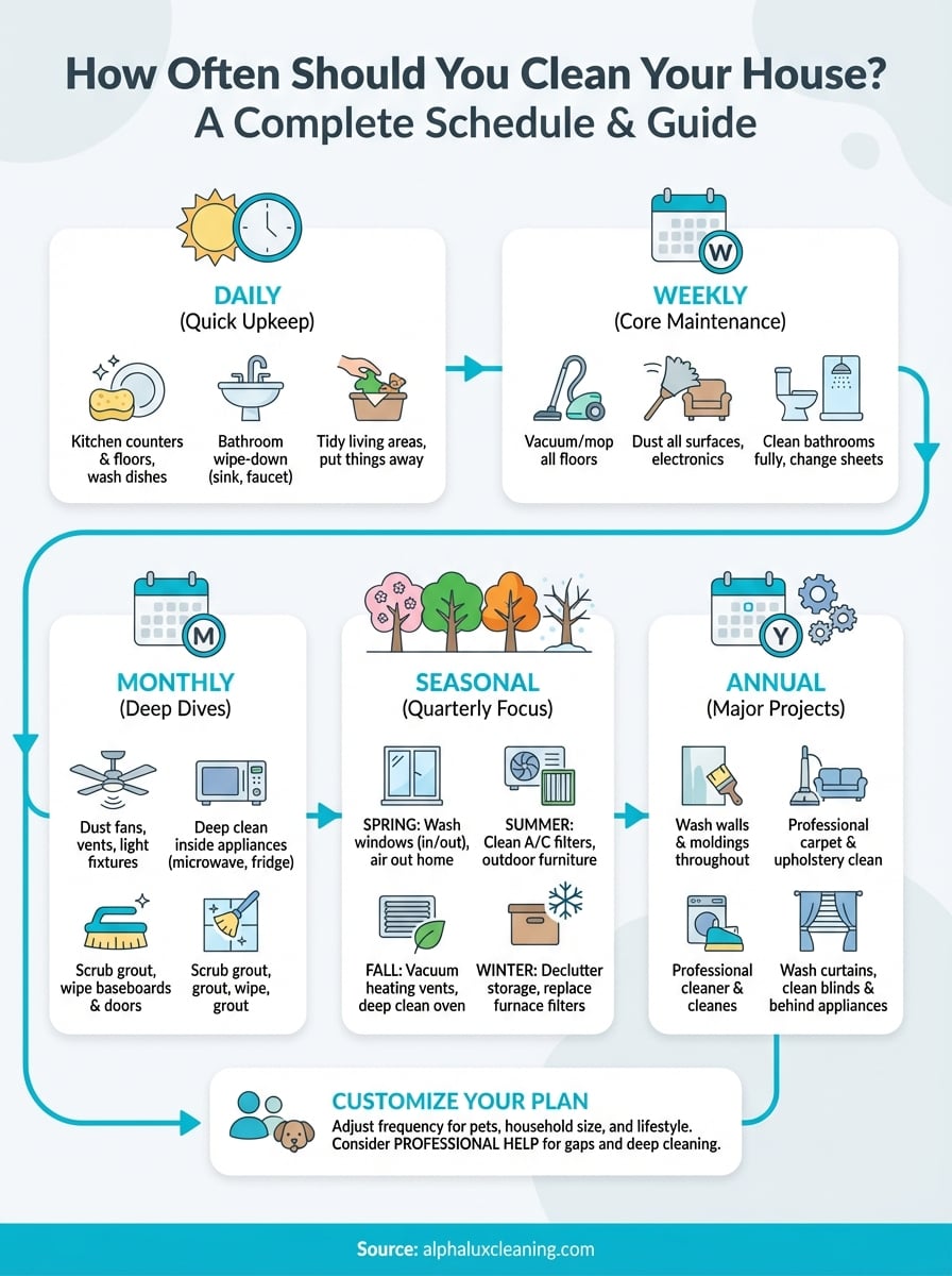 how often should you clean your house infographic