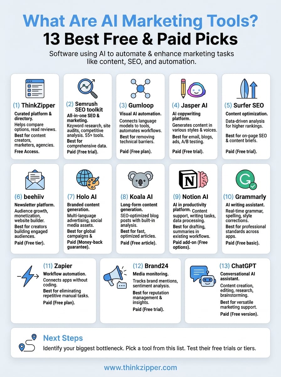 what are ai marketing tools infographic