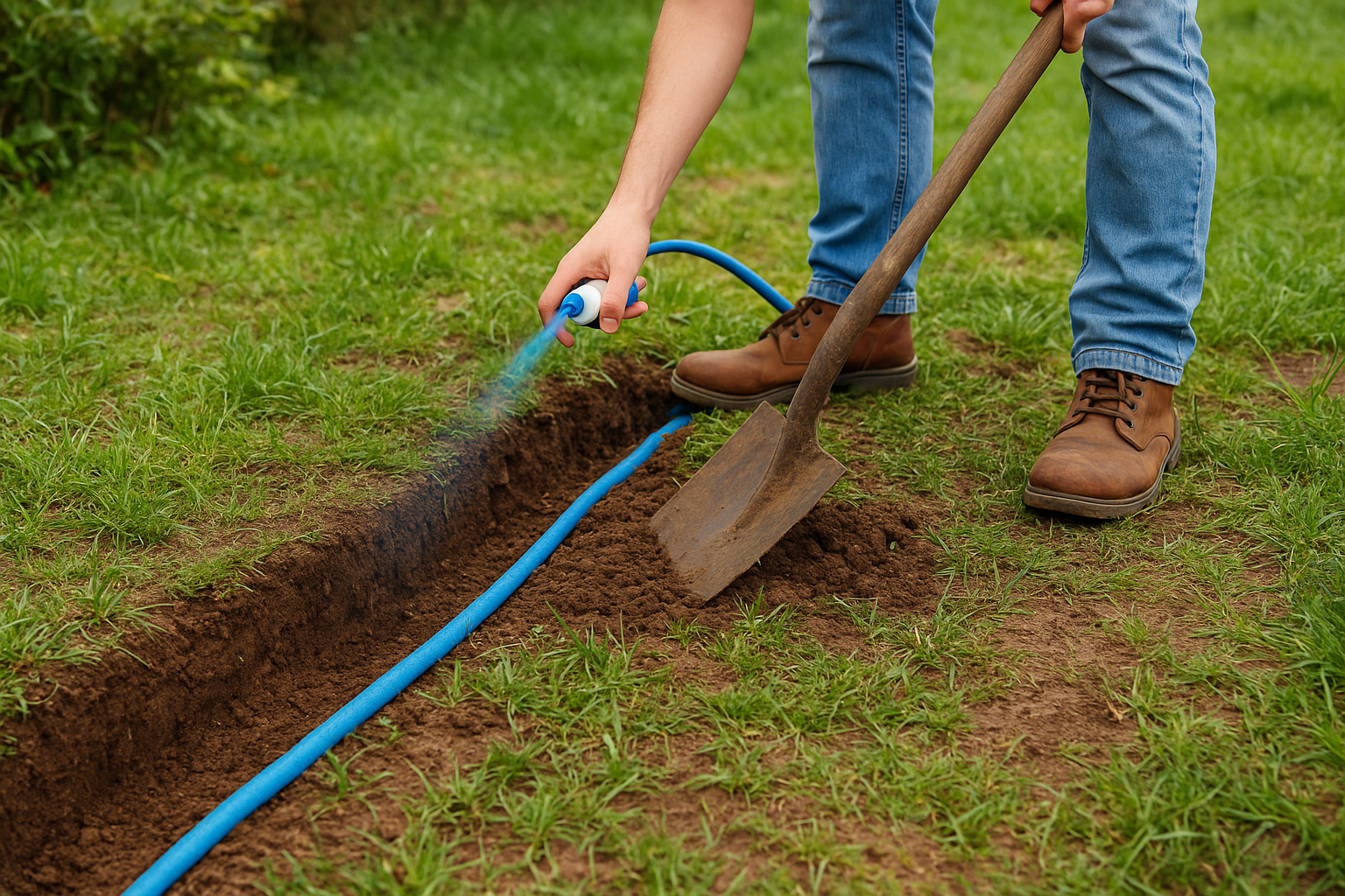 Mark your border lines and dig the trench