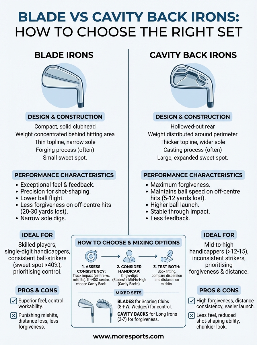 blade vs cavity back irons infographic