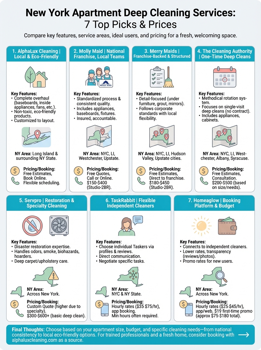 apartment deep cleaning service infographic
